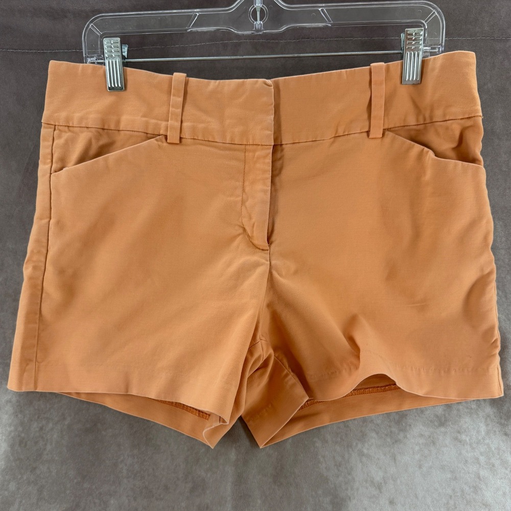 Ann Taylor Signature Peach Cotton Stretch Shorts Size 12 Apricot Mid Rise Summer